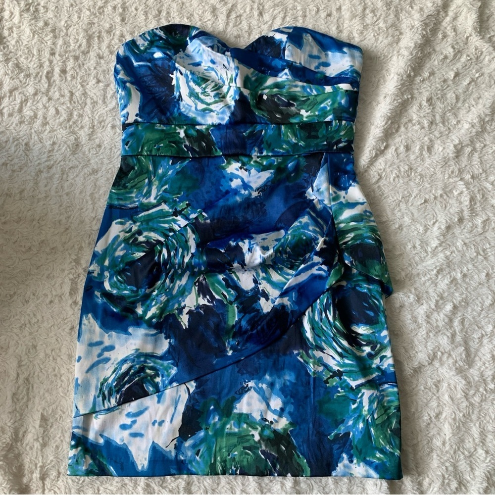 Love Tease Strapless Dress  Size-9 Floral Print